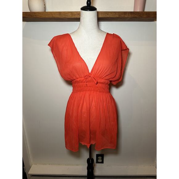 Vintage 60s Union Made Red Silky Sexy Lace V Neck Camisole Top Size M Stretchy - Picture 1 of 6